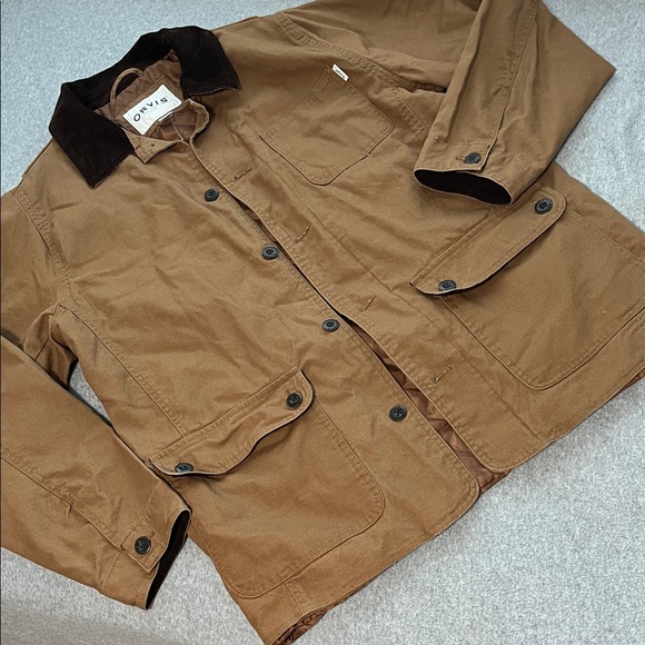 Orvis Chore Utility Field Jacket Mens Large Outdoor Brown Corduroy Collar